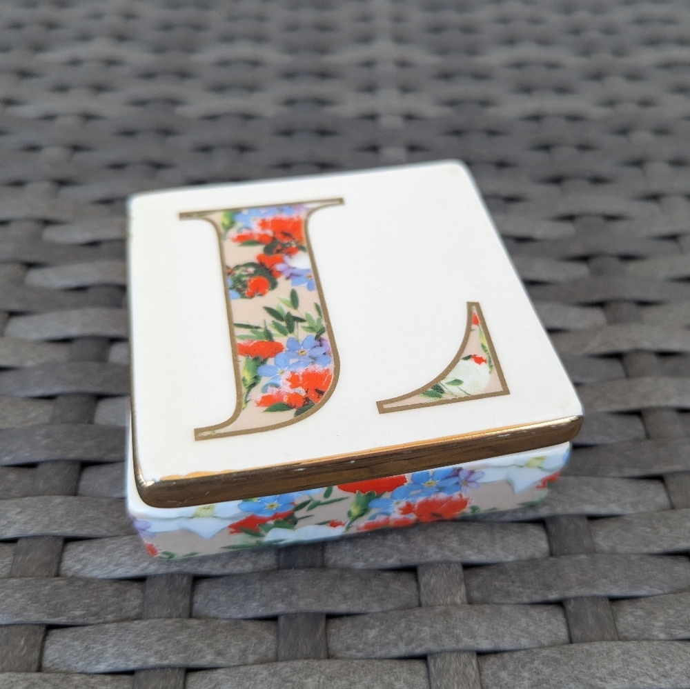 Floral L Decorative Trinket Dish
